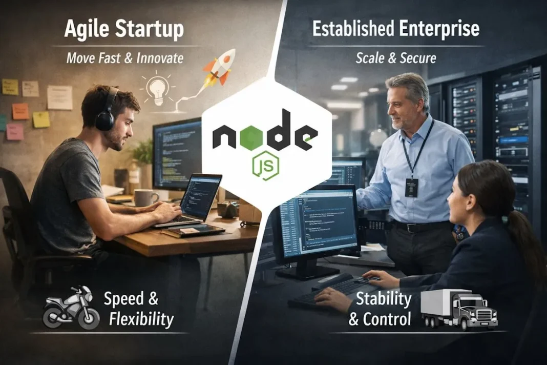 Node.js for Startups vs Enterprises: Same Tech, Different Strategy